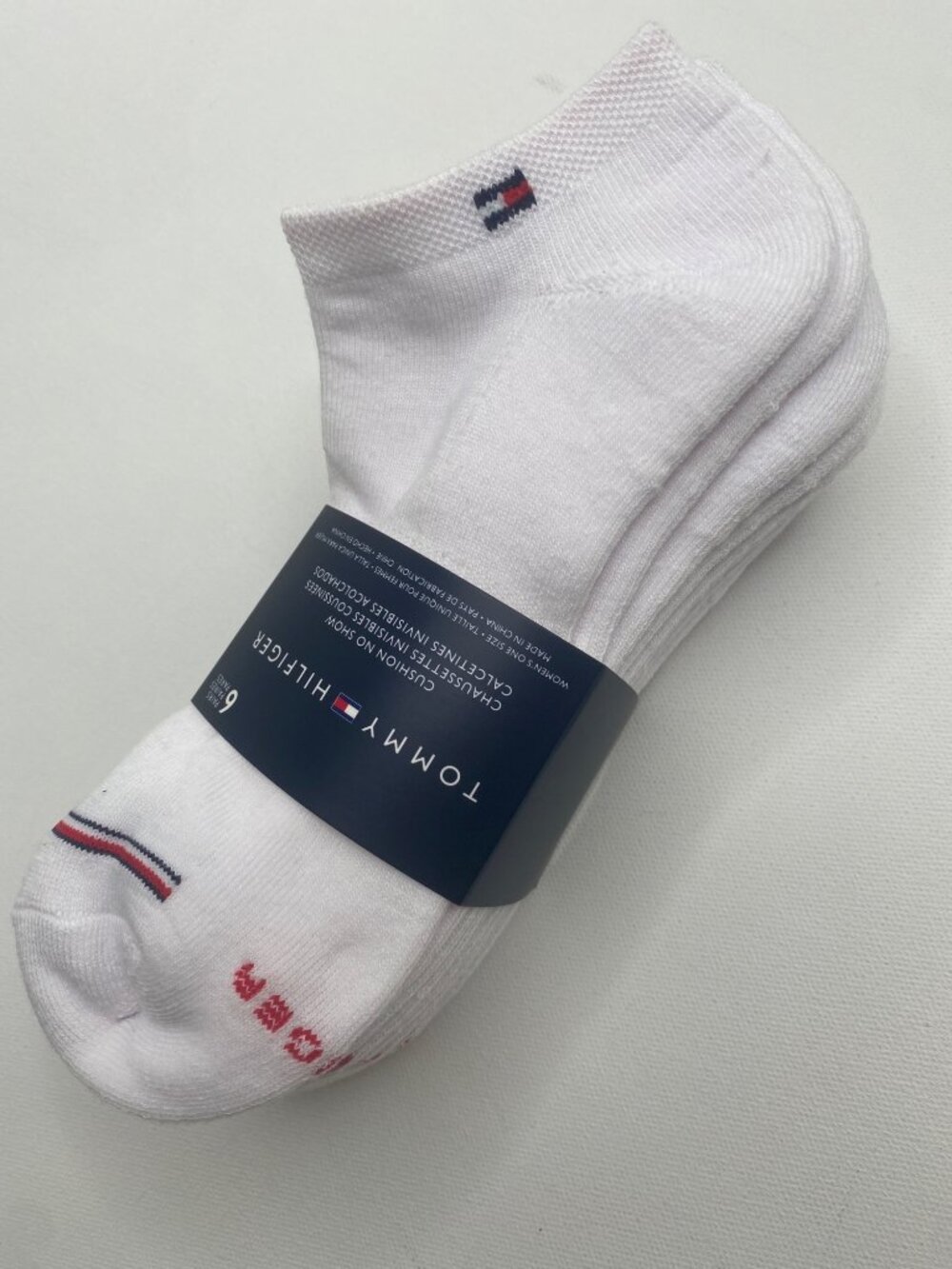 Tommy Hilfiger Women's No Show White Socks 6 Pairs TVW211NS05001